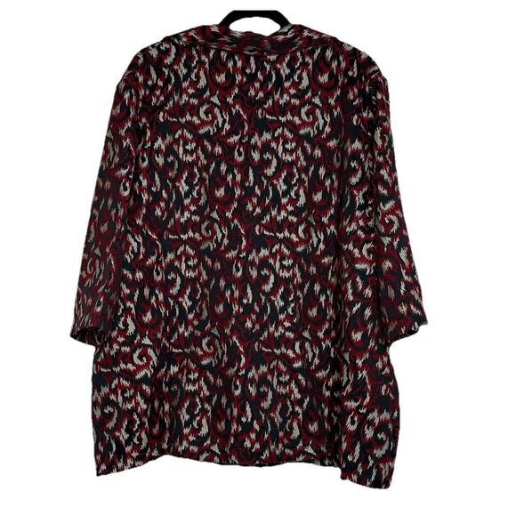 MAGGIE BARNES Unique Abstract Design Blazer Jacket Black Red Womens Sz 2X 22/24‎ - Picture 2 of 3